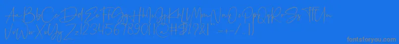 Weitere Informationen zur Palmaton-Schriftart Palmaton-Schriftart – Graue Schriften auf blauem Hintergrund