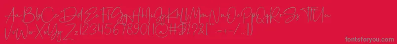 Palmaton-Schriftart – Graue Schriften auf rotem Hintergrund