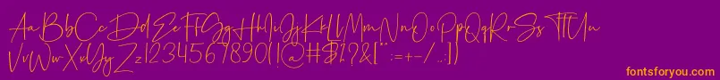 Palmaton Font – Orange Fonts on Purple Background