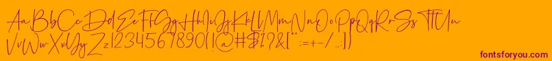 Palmaton Font – Purple Fonts on Orange Background