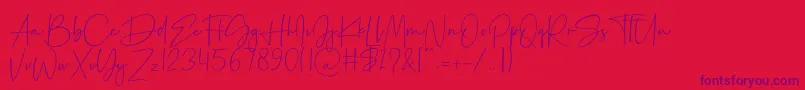 フォントPalmaton – 赤い背景に紫のフォント