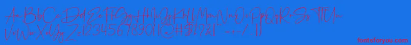Fonte Palmaton – fontes vermelhas em um fundo azul