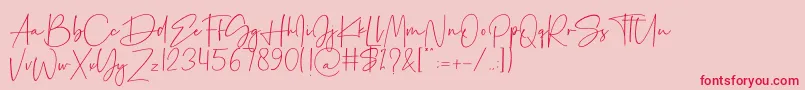 フォントPalmaton – ピンクの背景に赤い文字