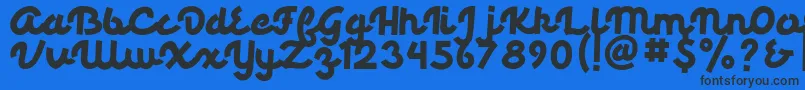 フォントPalmore – 黒い文字の青い背景
