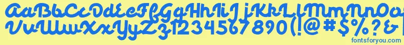 Palmore Font – Blue Fonts on Yellow Background