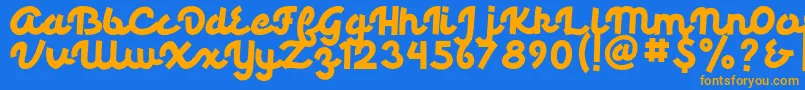 Palmore Font – Orange Fonts on Blue Background