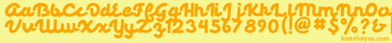 Palmore Font – Orange Fonts on Yellow Background