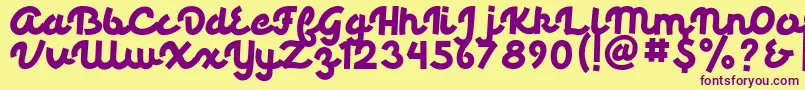 Palmore Font – Purple Fonts on Yellow Background