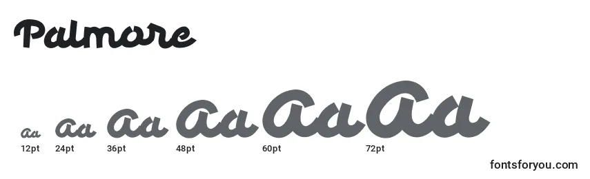 Größen der Schriftart Palmore