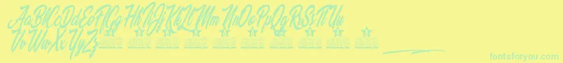 Palomita Personal Use Font – Green Fonts on Yellow Background