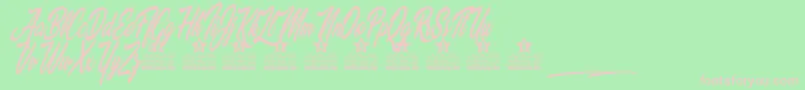 Palomita Personal Use-Schriftart – Rosa Schriften auf grünem Hintergrund