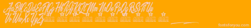 Palomita Personal Use-Schriftart – Rosa Schriften auf orangefarbenem Hintergrund