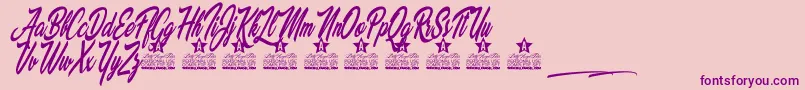 Palomita Personal Use-Schriftart – Violette Schriften auf rosa Hintergrund