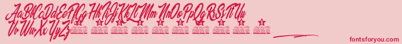 Palomita Personal Use-Schriftart – Rote Schriften auf rosa Hintergrund