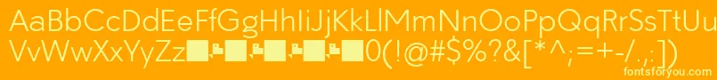 Paloseco Light Font – Yellow Fonts on Orange Background