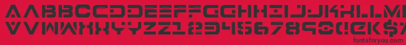 7thServiceSemiCondensed Font – Black Fonts on Red Background