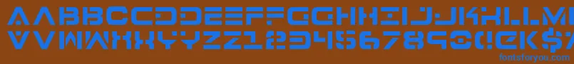 7thServiceSemiCondensed Font – Blue Fonts on Brown Background