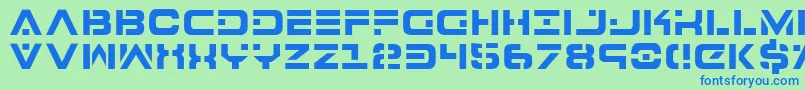 7thServiceSemiCondensed Font – Blue Fonts on Green Background