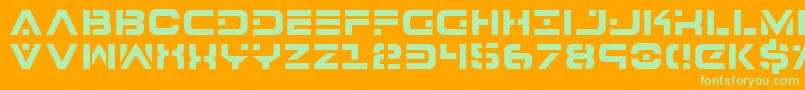フォント7thServiceSemiCondensed – オレンジの背景に緑のフォント