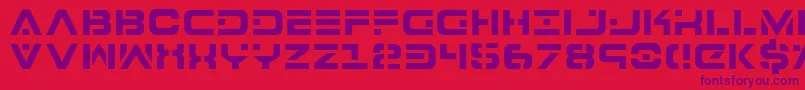 Fonte 7thServiceSemiCondensed – fontes roxas em um fundo vermelho