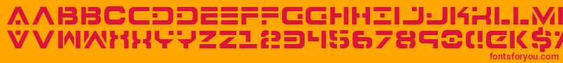 7thServiceSemiCondensed Font – Red Fonts on Orange Background