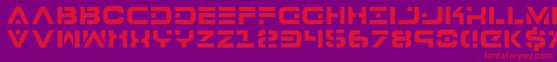 7thServiceSemiCondensed Font – Red Fonts on Purple Background