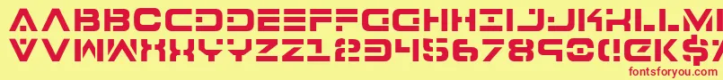 7thServiceSemiCondensed Font – Red Fonts on Yellow Background