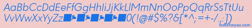 Paloseco LightItalic Font – Blue Fonts on Pink Background