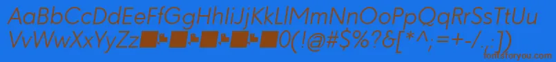 Шрифт Paloseco LightItalic – коричневые шрифты на синем фоне