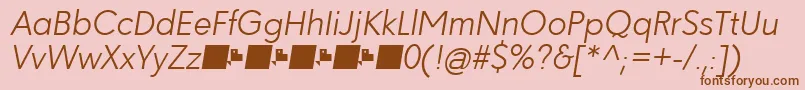 fuente Paloseco LightItalic – Fuentes Marrones Sobre Fondo Rosa