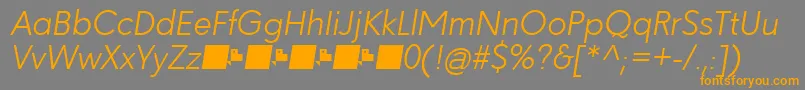 Police Paloseco LightItalic – polices orange sur fond gris
