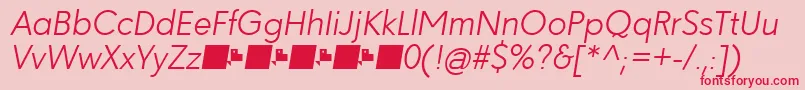 Paloseco LightItalic Font – Red Fonts on Pink Background