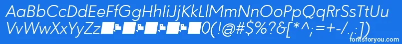 Paloseco LightItalic Font – White Fonts on Blue Background