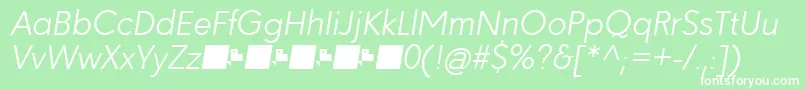 Paloseco LightItalic Font – White Fonts on Green Background