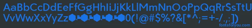 Шрифт Paloseco Medium – синие шрифты на чёрном фоне