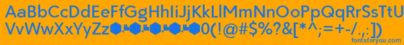 フォントPaloseco Medium – オレンジの背景に青い文字