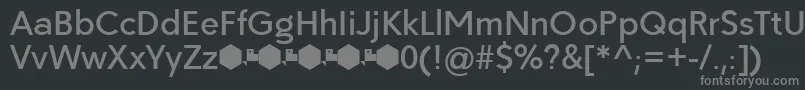 フォントPaloseco Medium – 黒い背景に灰色の文字