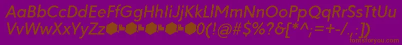 Шрифт Paloseco MediumItalic – коричневые шрифты на фиолетовом фоне