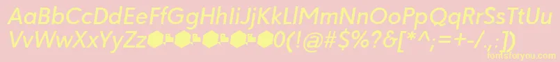 Paloseco MediumItalic Font – Yellow Fonts on Pink Background