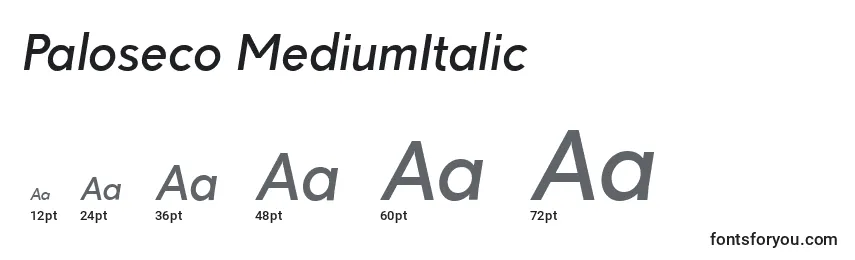 Размеры шрифта Paloseco MediumItalic
