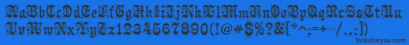 Pamela Font – Black Fonts on Blue Background