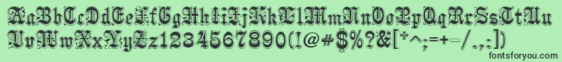 Pamela Font – Black Fonts on Green Background