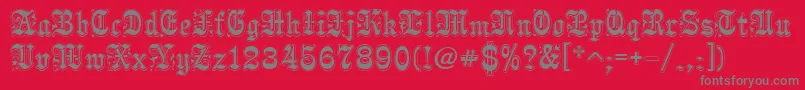 Pamela Font – Gray Fonts on Red Background