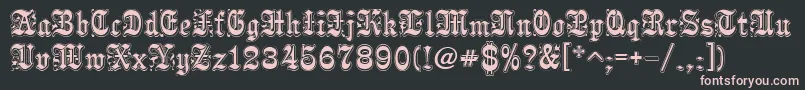 Pamela Font – Pink Fonts on Black Background
