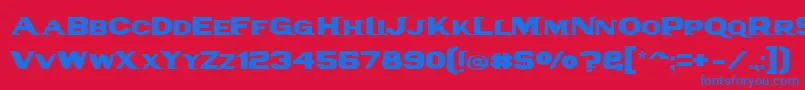 PanAmTextCaps Font – Blue Fonts on Red Background