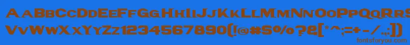 PanAmTextCaps Font – Brown Fonts on Blue Background