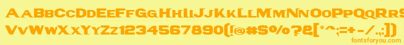 PanAmTextCaps Font – Orange Fonts on Yellow Background