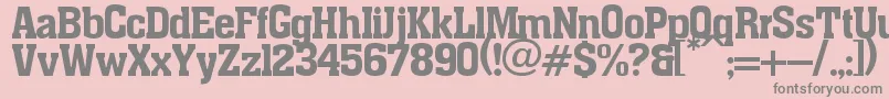 フォントpancho – ピンクの背景に灰色の文字
