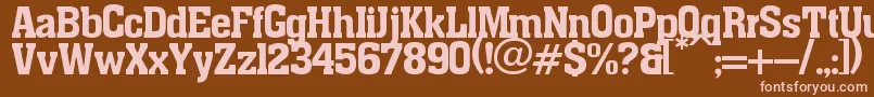 pancho-fontti – vaaleanpunaiset fontit ruskealla taustalla