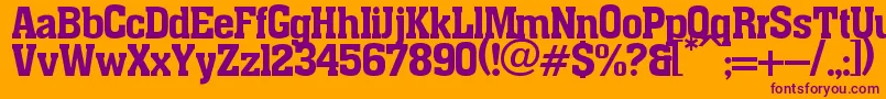 pancho Font – Purple Fonts on Orange Background